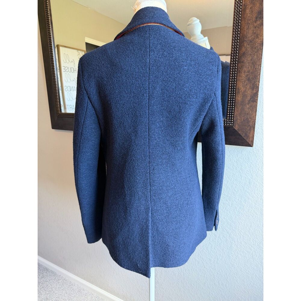 Boden Navy Wool Blend Blazer Women's US 8R Red Trim Tailored Jacket - Picture 5 of 10